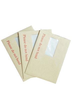 Enveloppes de fenêtres en carton auto-adhésif de papier kraft brun/blanc pour la promotion
