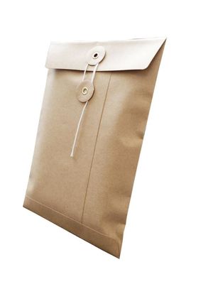 Enveloppe en forme de poche Kraft brune, taille personnalisée, sans coussin pour documents importants